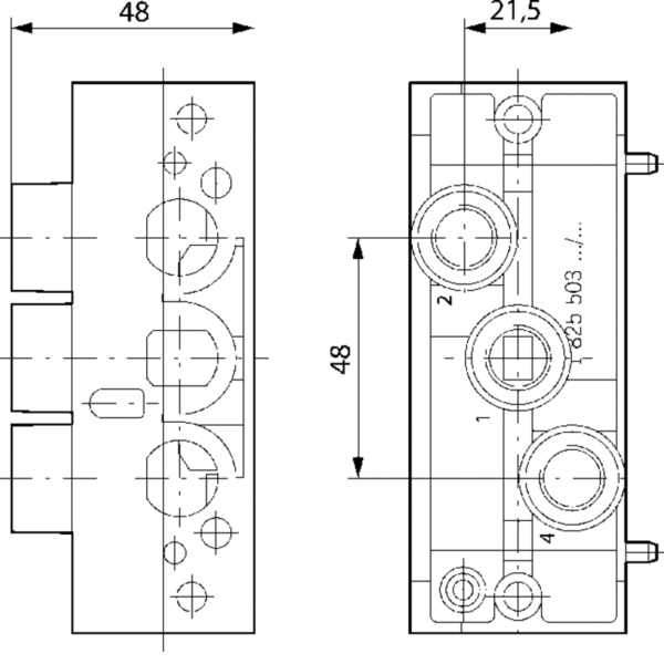 Ports 2 and 4 on side