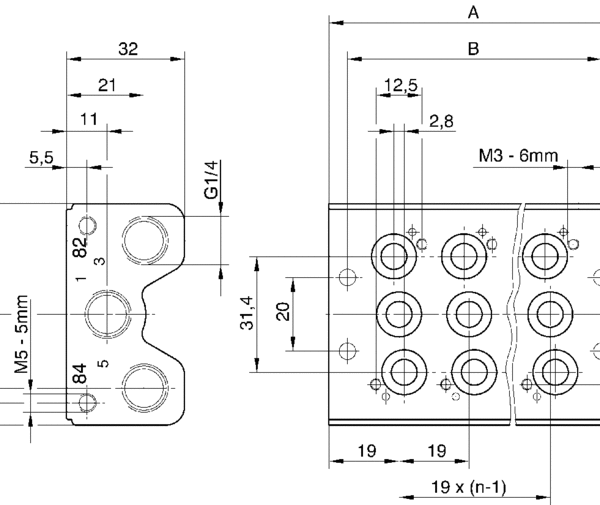 AVENTICS Manifold block - 1825503900