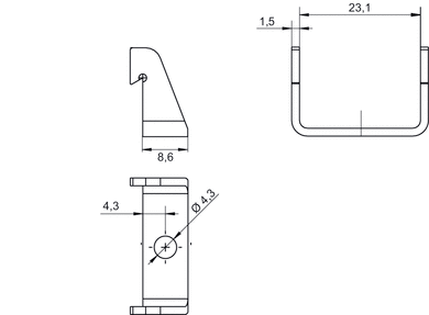 AVENTICS Retaining bracket for intermediate mounting - R412018339