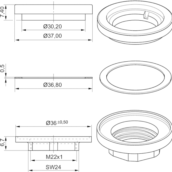 AVENTICS Accessories for actuating controls for AP/ST series control panel valves - R412012750