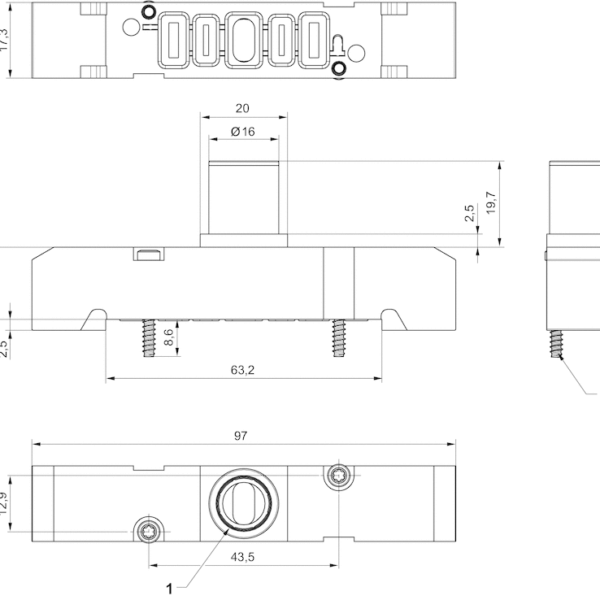 AVENTICS Supply plate - R422P03345